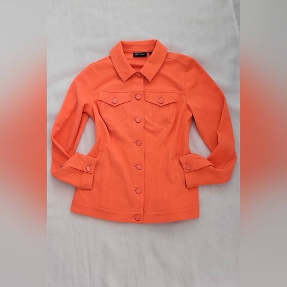 DG2 by Diane Gilman Jackets & Blazers - NWOT! DG2 Elevate Bright Orange Fitted Stretch Women's Jacket Size XS